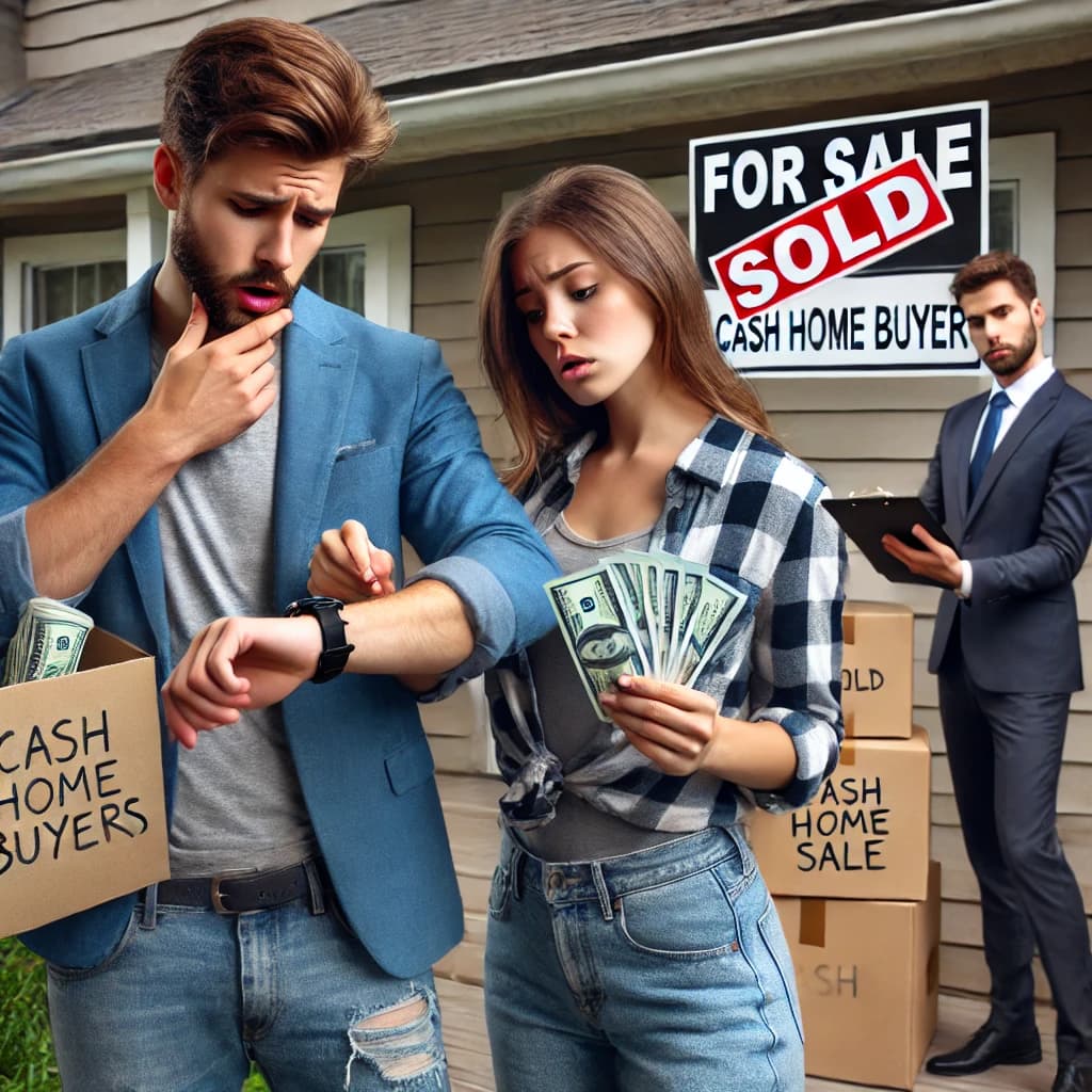 A couple using cash home buyers to sell their house fast for cash in ontario canada